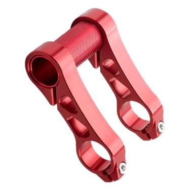 Imagem de harayaa Extensores de guidão de bicicleta, extensão de guidão, resistentes, ajustáveis, suporte, extensores de elevação de mesa de bicicleta para ciclismo, Vermelho