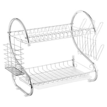 Imagem de Escorredor De Louças Aco Inox C/ Suporte Copos/talheres