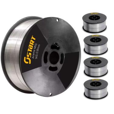 Imagem de Kit 5 Unidades Arame De Solda Mig Para Uso Sem Gás 0,8mm 1kg - Start