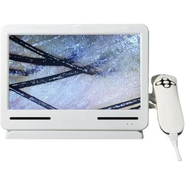 Imagem de Máquina Analisadora De Pele Máquina Analisadora De Folículo Piloso Profissional 200x Analisador De Detector De Couro Cabeludo De Pele Microscópio Ferramenta De Cuidados Com A Pele Tela Hd D