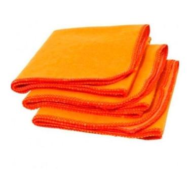 Imagem de Kit 10 Panos Flanela De Limpeza Pequena Multiuso - Laranja
