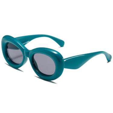 Imagem de Óculos de sol retrô com armação redonda, moda masculina e feminina, tendência luxuosa, punk, verde (C5)