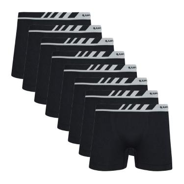 Imagem de Kit 8 cueca boxer infantil box microfibra sem costura lupo