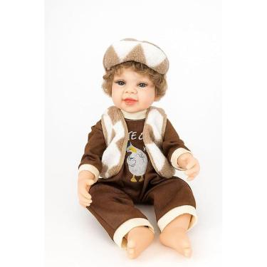Imagem de Boneca Bebê Reborn Bebê Realista Acompanha Roupinha e Boina 40 Cm