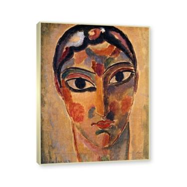Imagem de NHLDZYH Moldura champanhe. Alexej von Jawlensky, impressão clássica, (cabeça mista 2), decoração de parede para cozinha, quarto. 60x80cm