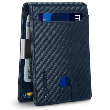 Imagem de Carteira RUNBOX Slim Leather Money Clip para homens com bloqueio de RF