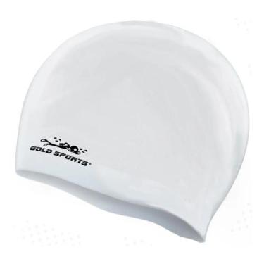 Imagem de Touca De Natação Gold Sports Pro De Silicone - Adulo, Branco, Único, U