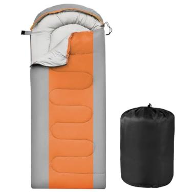 Imagem de OBTANIM Sacos de Dormir Portátil Impermeável Espessado Camping Saco de Dormir para Adultos Crianças 4 Estações Clima Frio ou Quente Mochilão, Caminhadas, Montanhismo, Uso Interno e Exterior (Cinza e