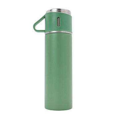 Imagem de Garrafa Termica Com Copo Parede Dupla Inox Squeeze 500ml Verde