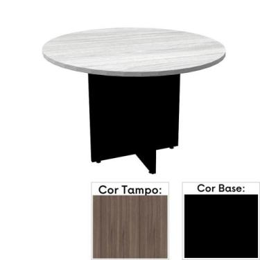 Imagem de Mesa de Reunião Redonda 110 x 110 cm Pé Painel PE25 em MDP Cor Walnut 