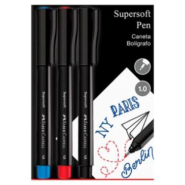 Imagem de Caneta SuperSoft Pen 1.0mm Ponta Media Faber Castell Kit 3un - Faber-C