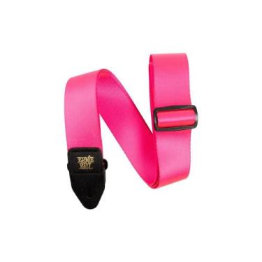 Imagem de Correia em poliester rosa neon c/ ponta em couro p05321 ernie ball 164