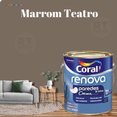Imagem de Tinta Para Parede Acrílica Coral Renova Cor Marrom 3,2l Lavável Premiu