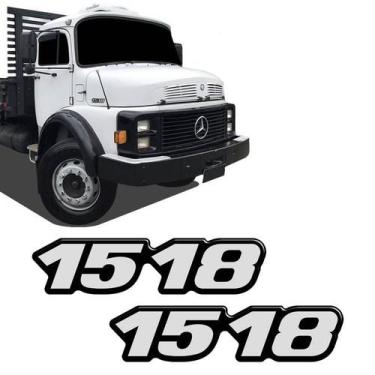 Imagem de Kit Emblema 1518 Mercedes Benz Antigo Caminhão Resinado - SPORTINOX, C