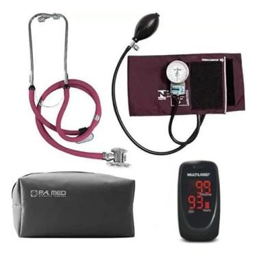 Imagem de Kit Enfermagem Completo Com Medidor De Pressão Estetoscópio Rappaport 