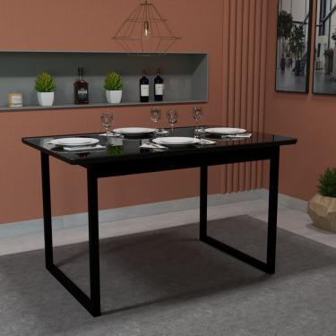 Imagem de Mesa De Jantar 120x80 Com Pés De Ferro Estrutura Moderna Ideal Para 4 Lugares