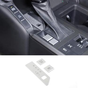 Imagem de Heutamo Acabamento da tampa do botão lateral da mudança de marchas do console central compatível com Toyota Land Cruiser 250 Prado J250 LC250 2024 2025 painel de exibição de engrenagem de console