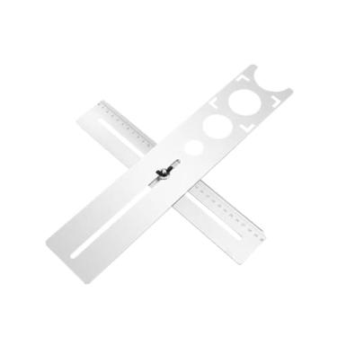 Imagem de Dualoai Régua localizadora de furos para azulejos de cerâmica, ferramenta manual de perfuração, localizador de abertura para trabalhos de decoração de casa, 40cm