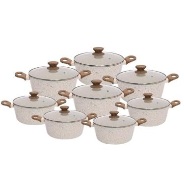 Imagem de Jogo De Panelas Antiaderente Cerâmica Indução 8Pçs - Vanilla