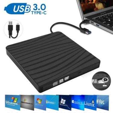 Imagem de Unidade de DVD externa Doosl USB 3.0 Type-C para laptops - Lightbek Of