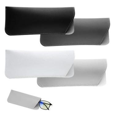 Imagem de Estojo de óculos NQEUEPN, bolsa para óculos de sol de couro macio, 4 u