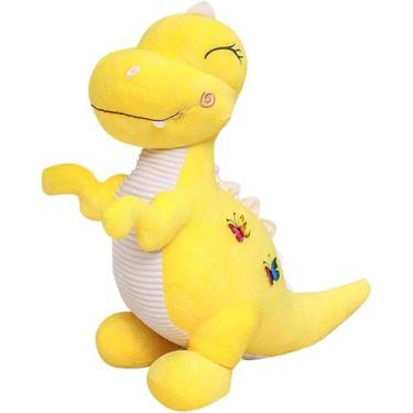 Imagem de Brinquedos de bicho de pelúcia de dinossauro amarelo Boneca de pelúcia