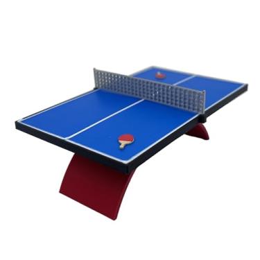 Imagem de oshhni Mesa de tênis de mesa em miniatura 1/12, diorama, decoração para casa de bonecas, projetos DIY, coleção de enfeites de