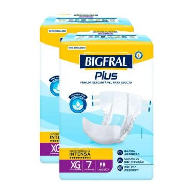 Imagem de Kit 2 Fralda Bigfral Plus XG 7 Unidades