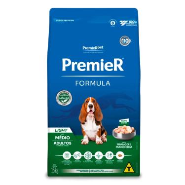 Imagem de Ração Premier Formula Light Cães Adultos Raças Médias Frango 15 kg