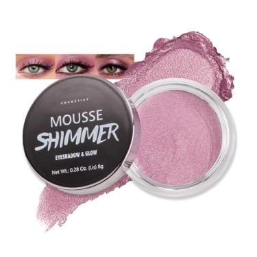 Imagem de Erinde Sombra de olhos creme cintilante, paleta de sombras creme iluminador, à prova d'água, longa duração, brilho suave, brilho brilhante, maquiagem clareadora de olhos, vegana e crueldade, 03 rosa