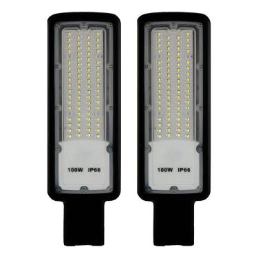 Imagem de 2X Kit 2 Luminária Led Para Poste 100W Iluminação Publica Sm