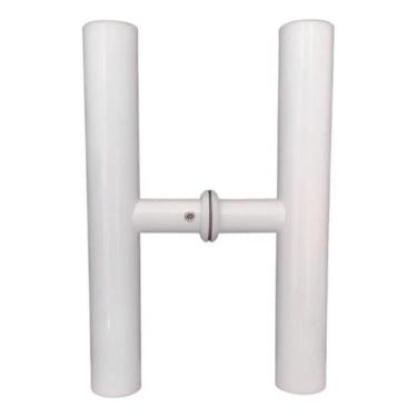 Imagem de 2X Puxador Em Alumínio Modelo H Para 1 Furo Porta De Vidro