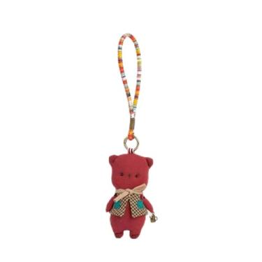 Imagem de Jekvill Lindo chaveiro de urso de treliça, pingente de urso vermelho para bolsa, berloques de bolsa para bolsas, mochilas, chaveiros, ursinhos de pelúcia