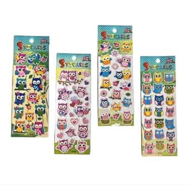 Imagem de 03 Cartelas de Adesivos Unicórnio Coração com Brilho Prateado (03 Cartelas Corujinhas)