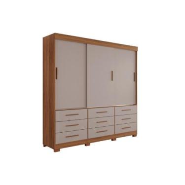 Imagem de Guarda-Roupa New Star 3 Portas 9 Gavetas 1,80 Salleto - Sallêto, Cinam