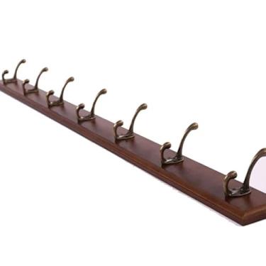 Imagem de Cabide de materiais naturais, cabideiro para pendurar na parede, chapéu de parede de quarto, ganchos de metal para pendurar roupas de madeira (68 cm)