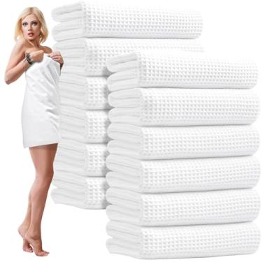 Imagem de SmoothNovelty Pacote com 16 toalhas de banho de microfibra a granel 79 x 152 cm toalha de banho tamanho grande altamente absorvente extra grande secagem macia para chuveiro, verão, praia, salão de