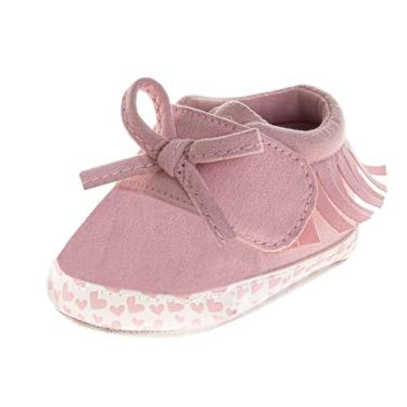 Imagem de Josmo Botas de bebê para meninas e bebês aconchegantes e macias primeiro andador sapatos para recém-nascidos tamanho 2-4, rosa, 16