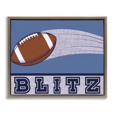 Imagem de Stupell Industries Arte de parede Blitz Vintage Football Brown Framed Floater Canvas Design por Marcus Prime, 17 x 21