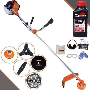 Imagem de Roçadeira Multifuncional Terra GR520-XP À Gasolina 52cc 2,5HP 6.500rpm Completa Com Carretel de Nylon + Kit 4 Lâminas de Corte + ÓLEO TOYAMA 2T + EPI