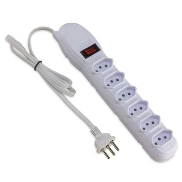 Imagem de Filtro De Linha 6 Tomadas Incorporadas Bivolt Branco - 60600001 - Forceline