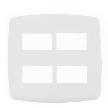 Imagem de Placa 4x4 4 Modulos Com Suporte Branco - Dc-8100-42 - Dicompel
