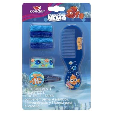 Imagem de Kit 1 Pente + 4 Elásticos + 1 Tic Tac + 1 Faixa Procurando Nemo Condor