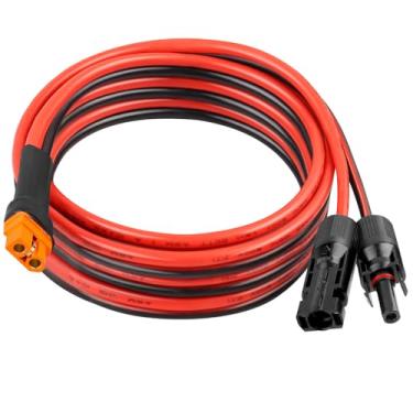 Imagem de XRDS -RF Cabo adaptador de painel solar para XT60i 12FT - 10AWG XT60i Cabo solar fêmea fio de cobre estanhado com revestimento de PVC, cabo de extensão solar XT60i para estação de energia e gerador