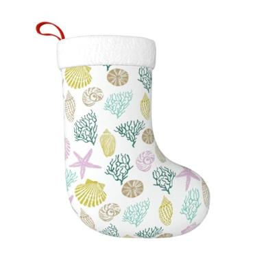 Imagem de Navuxu Meia de Natal personalizada impressa no oceano costeiro grande 45,7 cm para decorações de festa de Natal decoração de lareira