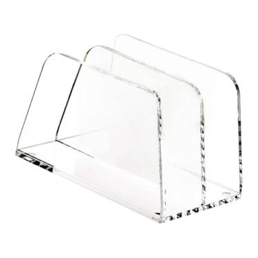 Imagem de Generic Organizador de correspondência de mesa de acrílico, classificador de correspondência, resistente, versátil, simples, suporte para documentos de papel,