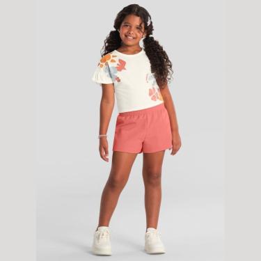 Imagem de Conjunto Infantil Menina Cropped Florido Off White -Brandili
