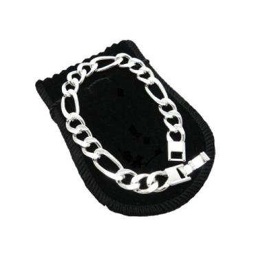 Imagem de Pulseira Masculina 19cm 1cm Largura Folheada Prata PL194 - Wnbijouteri
