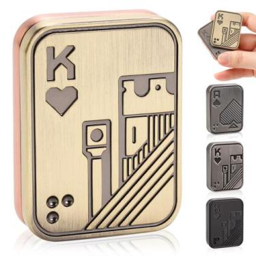 Imagem de Cartão Push Fidget Slider JUDIXY Metal Poker para adultos (Gold K)