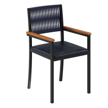Imagem de Cadeira Estofada Braços em Madeira Maciça Barcelona Azul